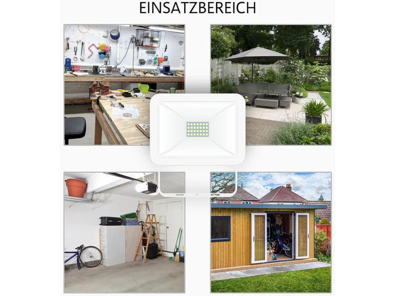 LED Flutlichtstrahler Aluminium Sicherheitsglas, Weiß, 20 Watt,  IP54