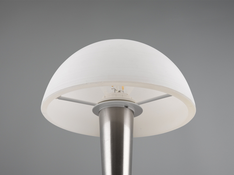 LED Tischleuchte CANARIA mit Glasschirm Touchfunktion Silber - Höhe 26cm