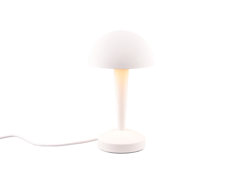 LED Tischleuchte CANARIA aus Metall mit Touchfunktion Weiß Gold, Höhe 26cm