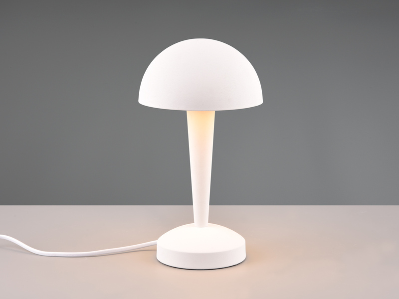 LED Tischleuchte CANARIA aus Metall mit Touchfunktion Weiß Gold, Höhe 26cm