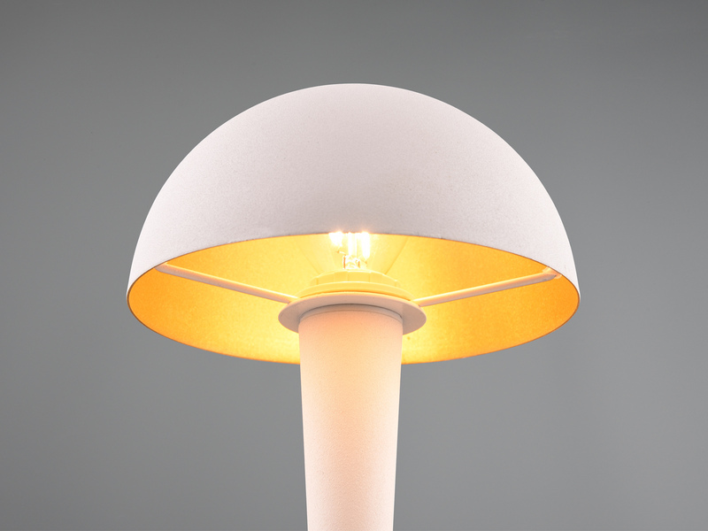 LED Tischleuchte CANARIA aus Metall mit Touchfunktion Weiß Gold, Höhe 26cm