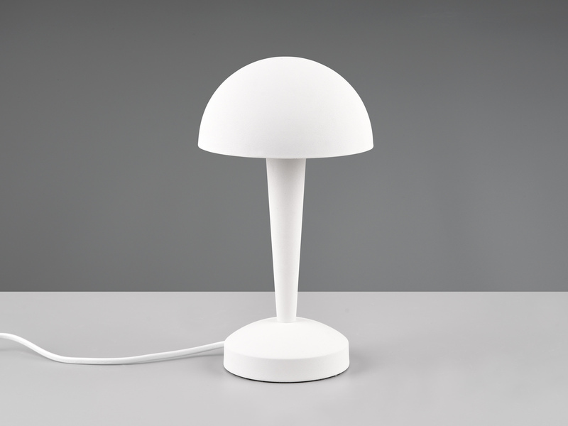 LED Tischleuchte CANARIA aus Metall mit Touchfunktion Weiß Gold, Höhe 26cm