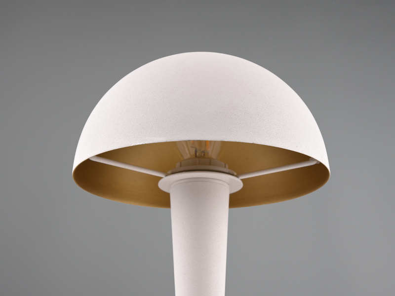 LED Tischleuchte CANARIA mit Glasschirm Touchfunktion Weiß Gold - Höhe 26cm