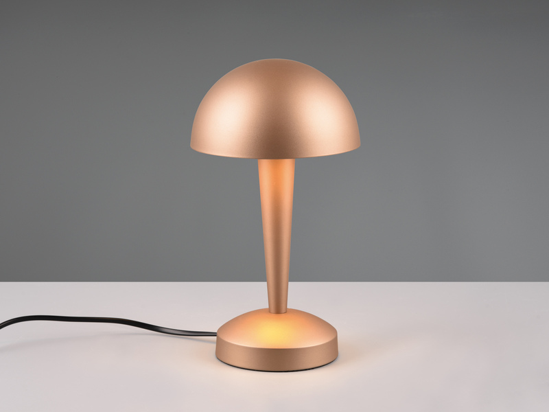 LED Tischleuchte CANARIA aus Metall mit Touchfunktion Coffee Gold, Höhe 26cm