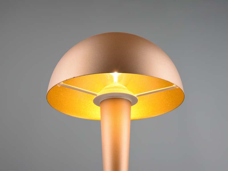 LED Tischleuchte CANARIA aus Metall mit Touchfunktion Coffee Gold, Höhe 26cm