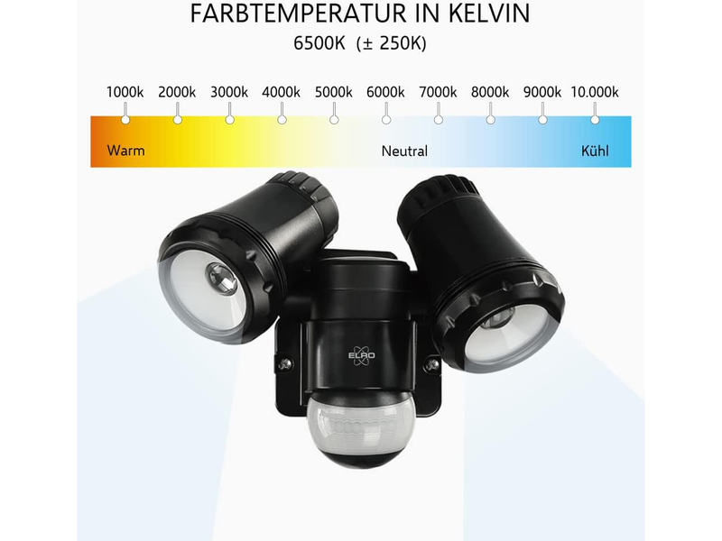 LED Außenwandleuchte mit Bewegungsmelder Schwarz Breite 17cm Strahler 10W IP54
