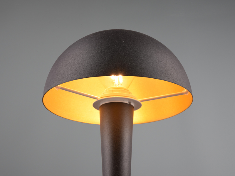 LED Tischleuchte CANARIA aus Metall mit Touchfunktion Schwarz Gold, Höhe 26cm