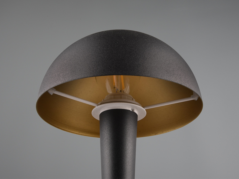 LED Tischleuchte CANARIA aus Metall mit Touchfunktion Schwarz Gold, Höhe 26cm