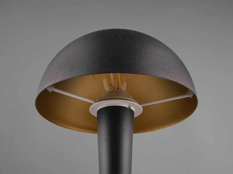 LED Tischleuchte CANARIA mit Glasschirm Touchfunktion Schwarz Gold - Höhe 26cm