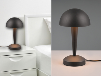 LED Tischleuchte CANARIA aus Metall mit Touchfunktion Schwarz Gold, Höhe 26cm