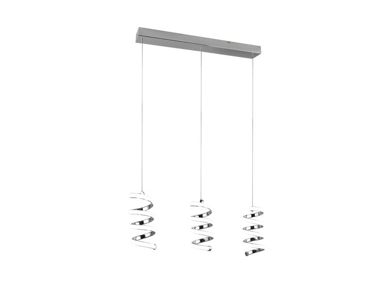 LED Pendelleuchte LAOLA in 3 Stufen dimmbar Silber Chrom, Breite 62cm