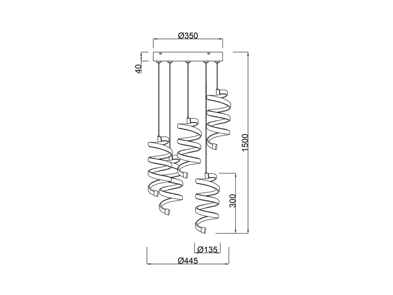 LED Pendelleuchte LAOLA in 3 Stufen dimmbar, Chrom - Ø45cm