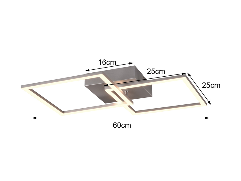 LED Deckenleuchte TRAIL Titan schwenkbare Module, Breite 60cm