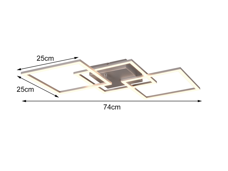 Große LED Deckenleuchte TRAIL Weiß schwenkbar, Neutralweiß, 74cm lang