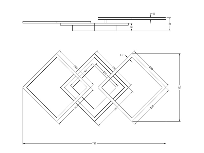 Große LED Deckenleuchte TRAIL Weiß schwenkbar, Neutralweiß, 74cm lang