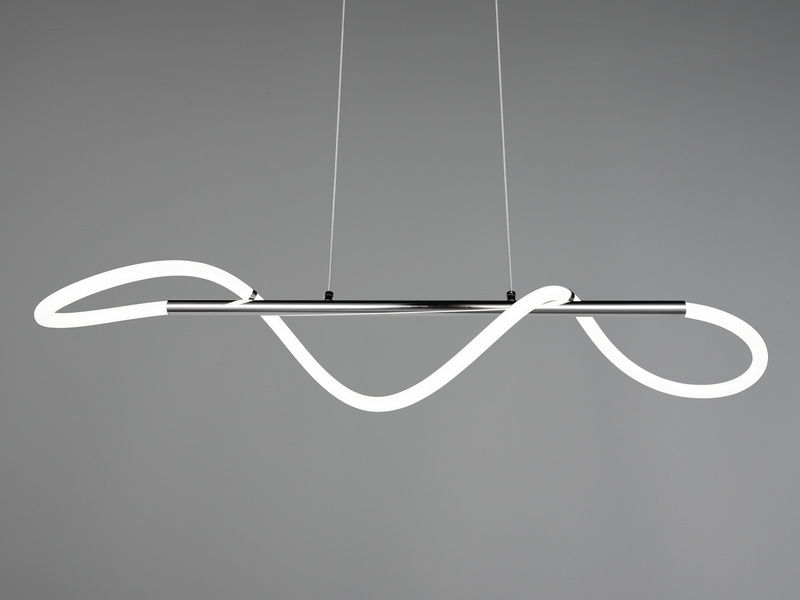 Pendelleuchte ARGOS Silber LED Schlauch Weiß, 3 Stufen Dimmer, Breite 105cm