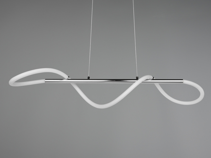 Pendelleuchte ARGOS Silber LED Schlauch Weiß, 3 Stufen Dimmer, Breite 105cm