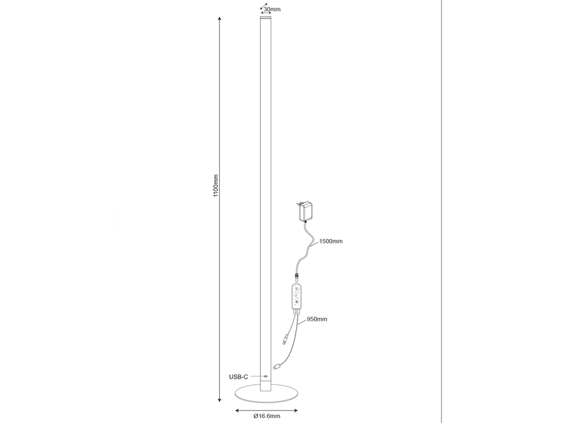 2er Set LED Stehleuchten mit Fernbedienung, RGB & Sound Control - H 115cm