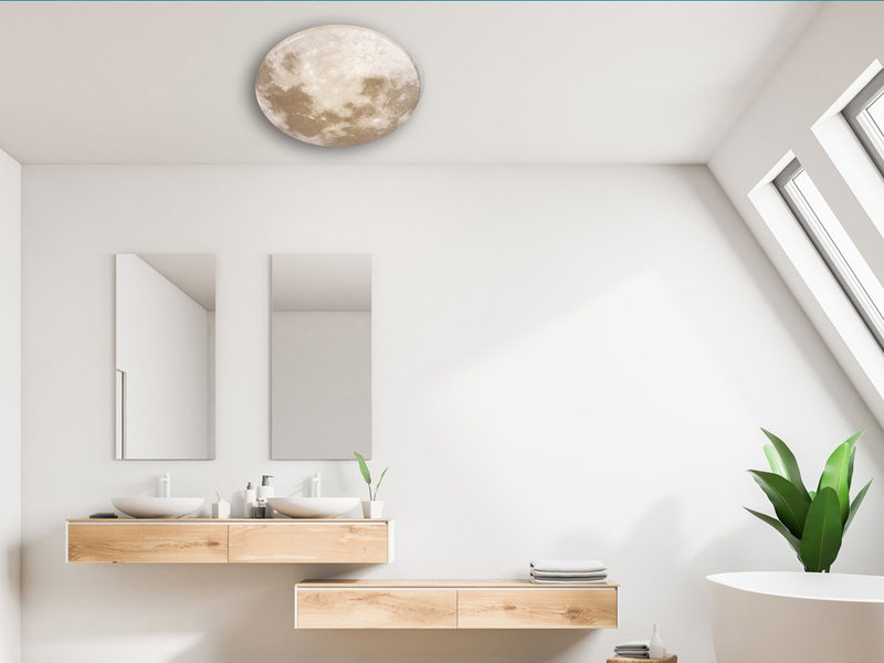 LED Deckenleuchte MOONIKA Mondcover in Weiß IP44 Badlampe, Ø 37cm