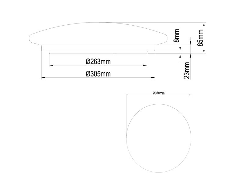 LED Deckenleuchte MOONIKA Mondcover in Weiß IP44 Badlampe, Ø 37cm