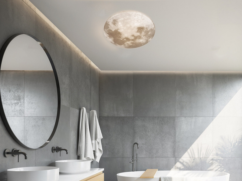 LED Deckenleuchte MOONIKA Mondcover in Weiß IP44 Badlampe, Ø 37cm