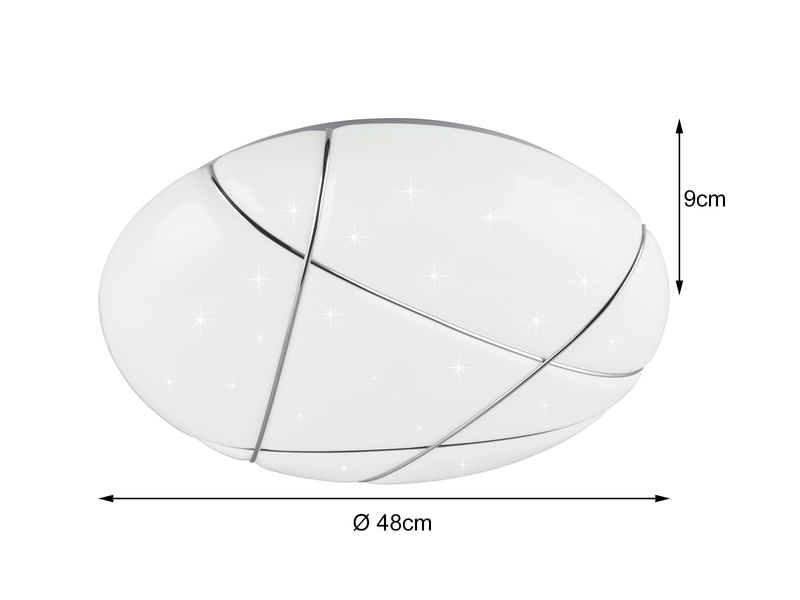 LED Deckenleuchte TIBOR mit Sternenhimmel & Fernbedienung, dimmbar, Ø 48cm