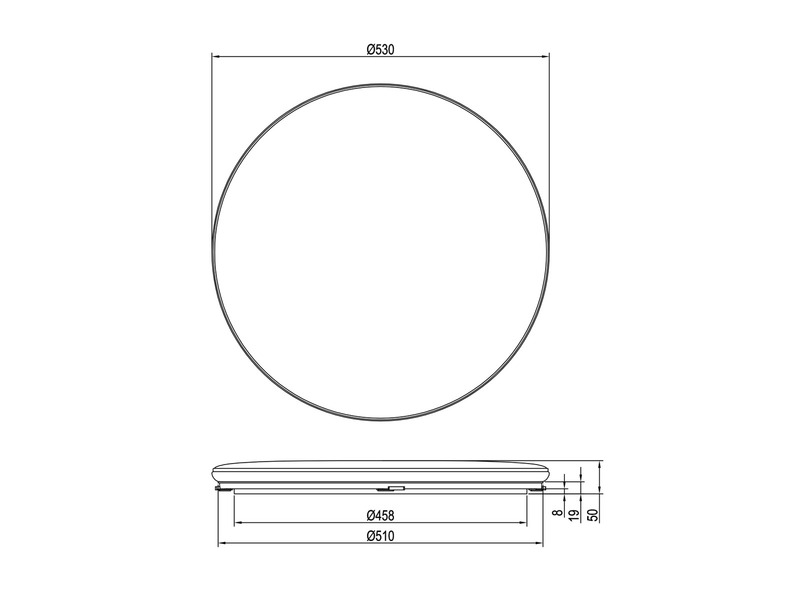 Flache LED Deckenleuchte BLANCA dimmbar, Warmweiß - Ø53cm