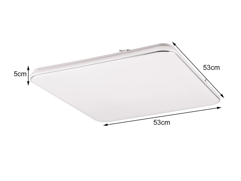 Große LED Deckenleuchte BLANCA flach, hell & dimmbar, Warmweiß, Quadrat 53cm