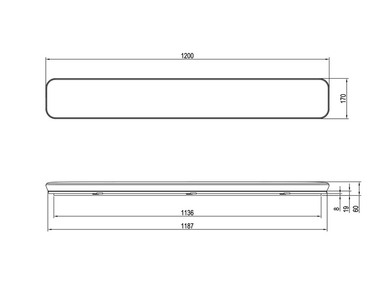 LED Panel Deckenleuchte BLANCA flach, hell & dimmbar, Warmweiß, Breite 120cm