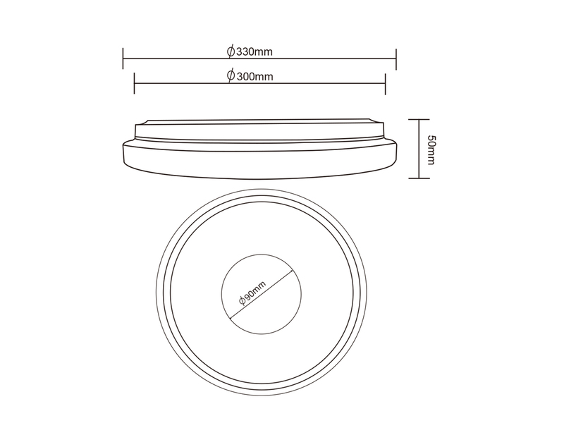 Flache LED Deckenleuchte BUNDA Weiß-Chrom, Neutralweiß - Ø33cm