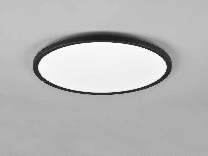 Flache LED Deckenleuchte AUREO Schwarz, mit Fernbedienung dimmbar Ø 40cm