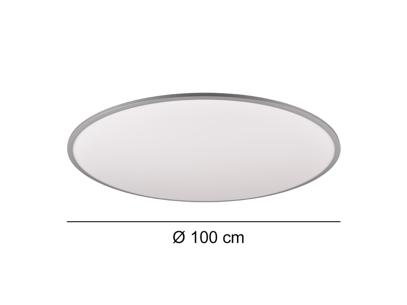 Große LED Deckenleuchte YUMA extrem flach mit Fernbedienung dimmbar, Ø 100cm