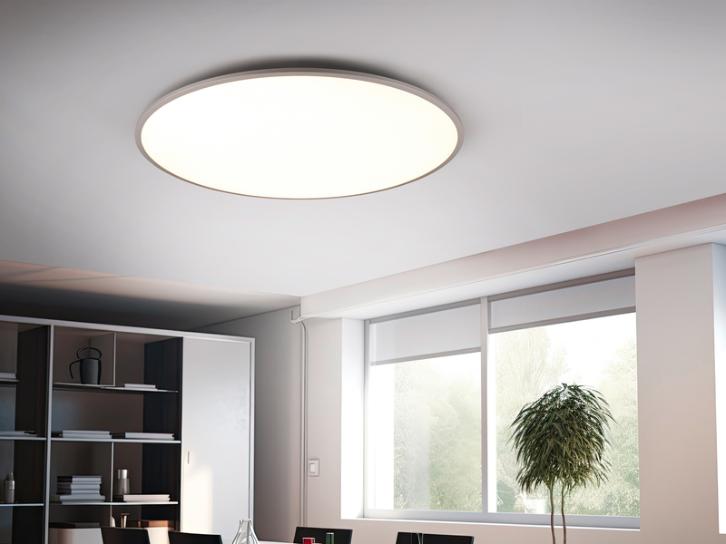 Große LED Deckenleuchte YUMA flach & hell mit Fernbedienung dimmbar, Ø 100cm