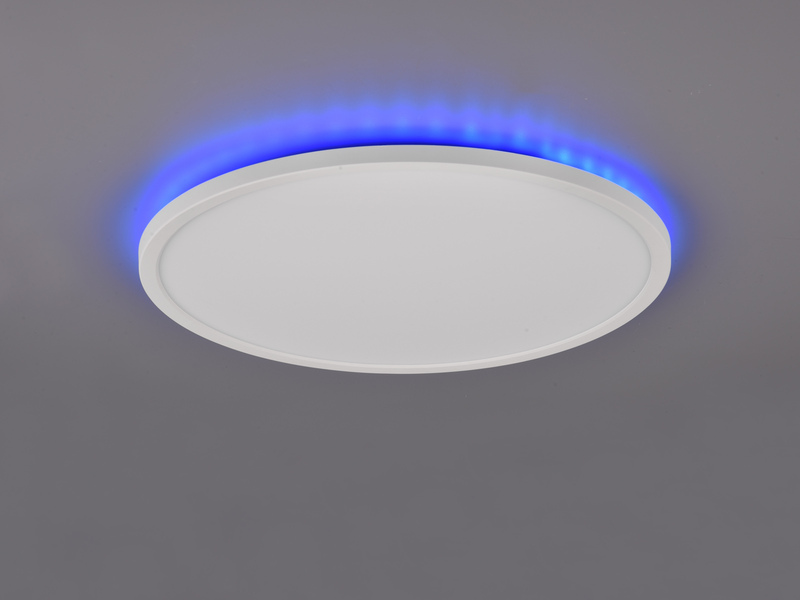 Flache LED Deckenleuchte AUREO Weiß, mit Fernbedienung dimmbar Ø 40cm