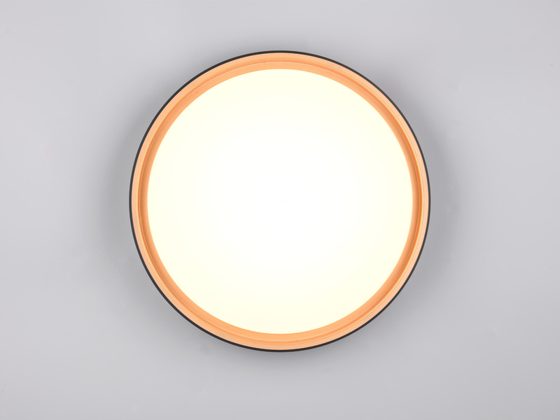 LED Deckenleuchte FELIS Schwarz/Gold dimmbar Lichtfarbe einstellbar -Ø40cm