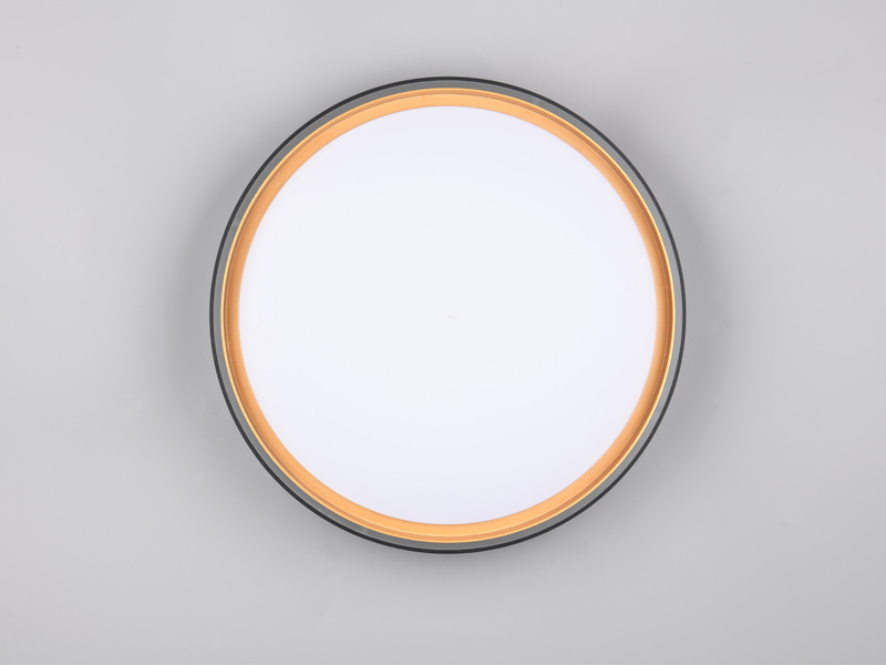 LED Deckenleuchte FELIS mit Fernbedienung & Tageslicht, Schwarz Gold Ø 40cm