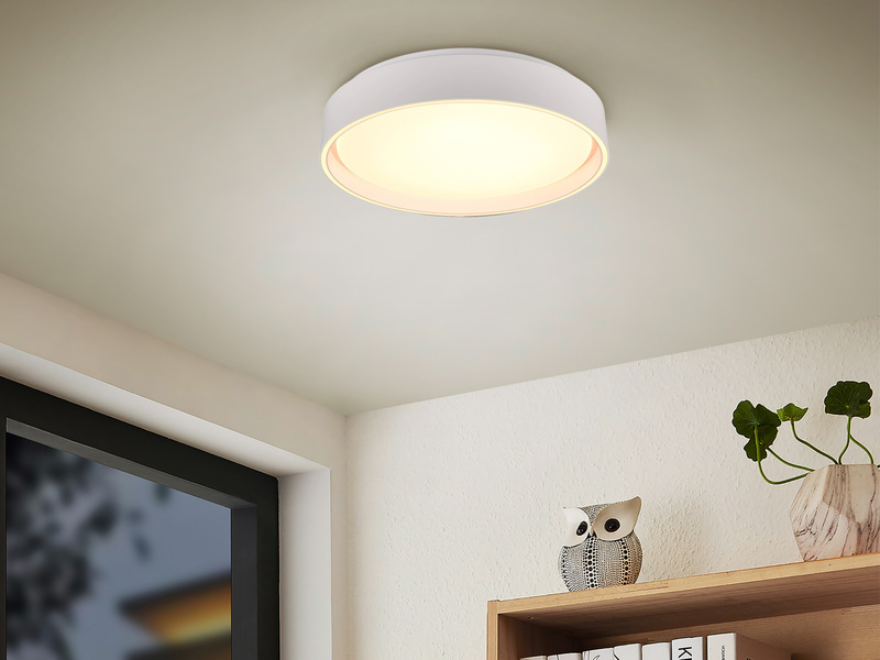 LED Deckenleuchte FELIS mit Fernbedienung & Tageslicht, Weiß Ø 40cm