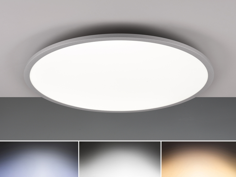 LED Deckenleuchte YUMA flach mit Fernbedienung, 3 Lichtfarben & RGB, Ø 60cm