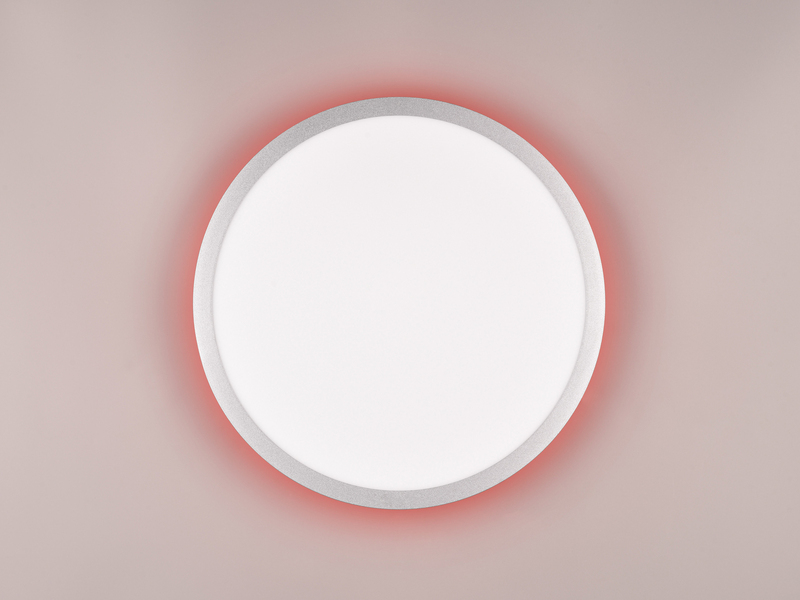 LED Deckenleuchte YUMA flach mit Fernbedienung, 3 Lichtfarben & RGB, Ø 40cm