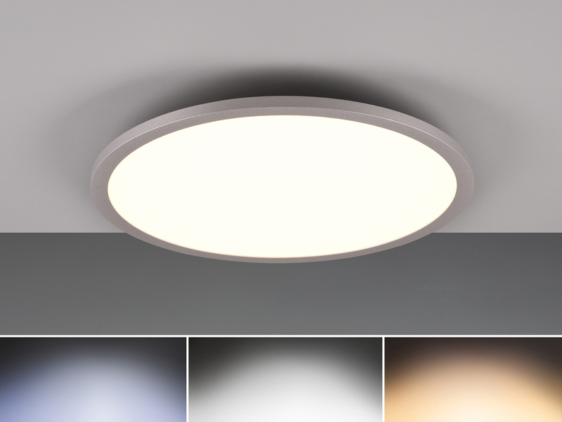LED Deckenleuchte YUMA flach mit Fernbedienung, 3 Lichtfarben & RGB, Ø 40cm