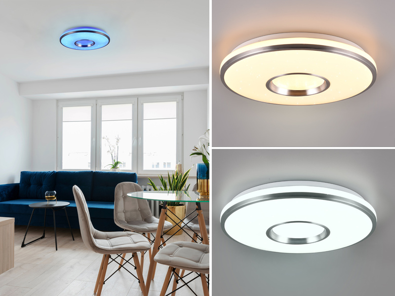 Dimmbare LED Deckenleuchte REALTA mit Fernbedienung & RGBW Ø 39cm