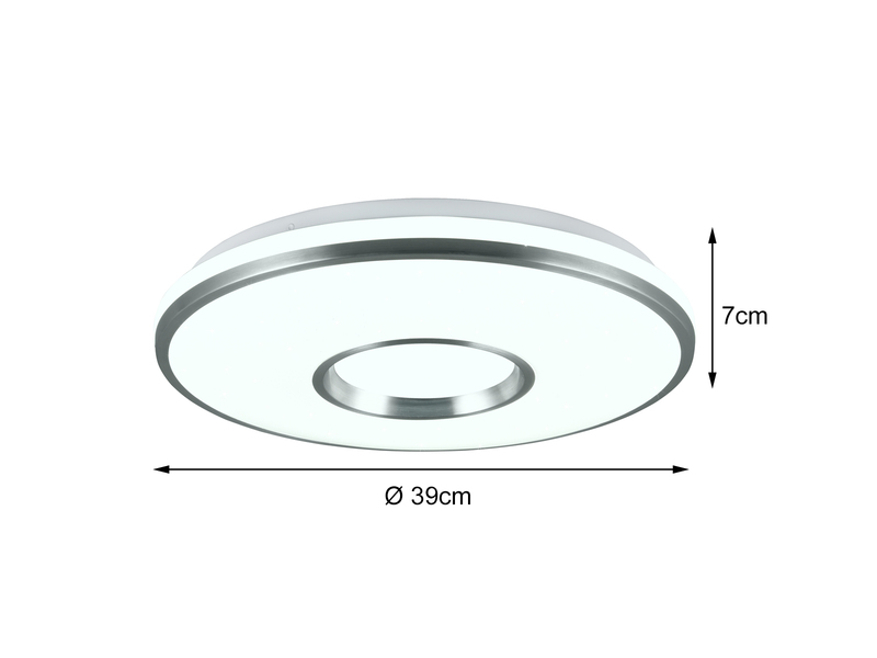 Dimmbare LED Deckenleuchte REALTA mit Fernbedienung & RGBW Ø 39cm