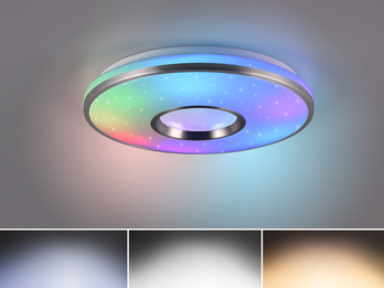 Dimmbare LED Deckenleuchte REALTA mit Fernbedienung & RGBW Ø 39cm