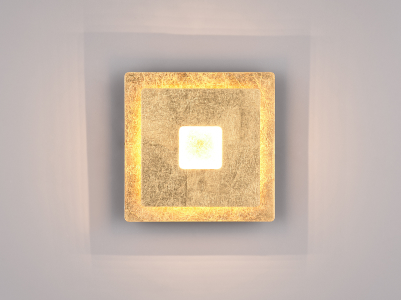 LED Wandleuchte LEANO mit indirekter Beleuchtung, Gold Höhe 18cm