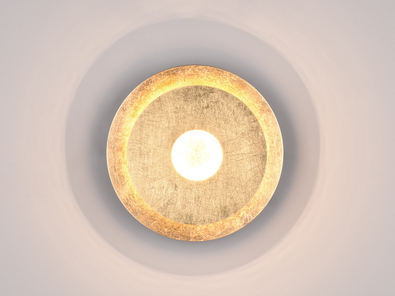 LED Wandleuchte LEANO mit indirekter Beleuchtung, Gold Ø 18cm