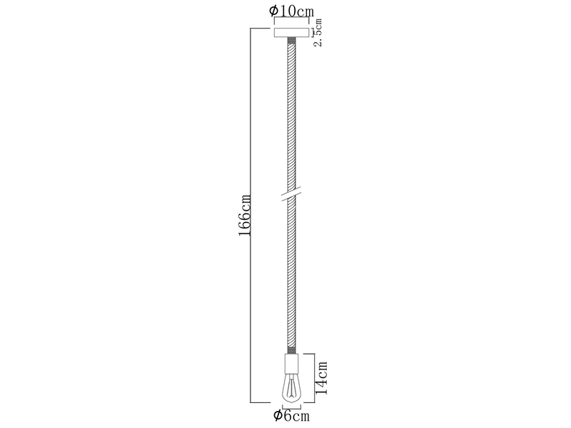 LED Pendelleuchte 1-flammig mit Hanfseil Abhängung 160cm