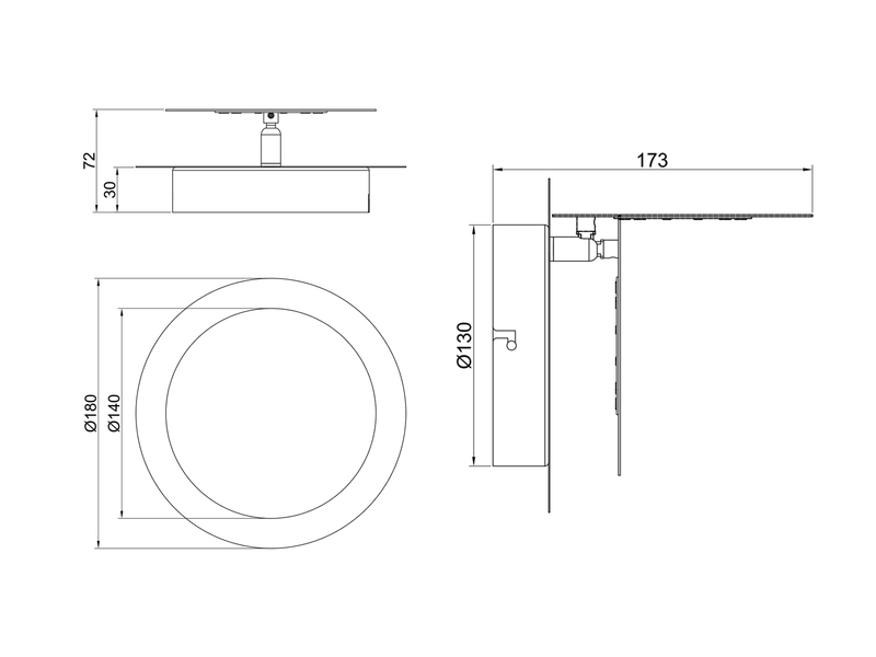 LED Wandleuchte MIO Weiß verstellbar für indirekte Beleuchtung, Ø 18cm