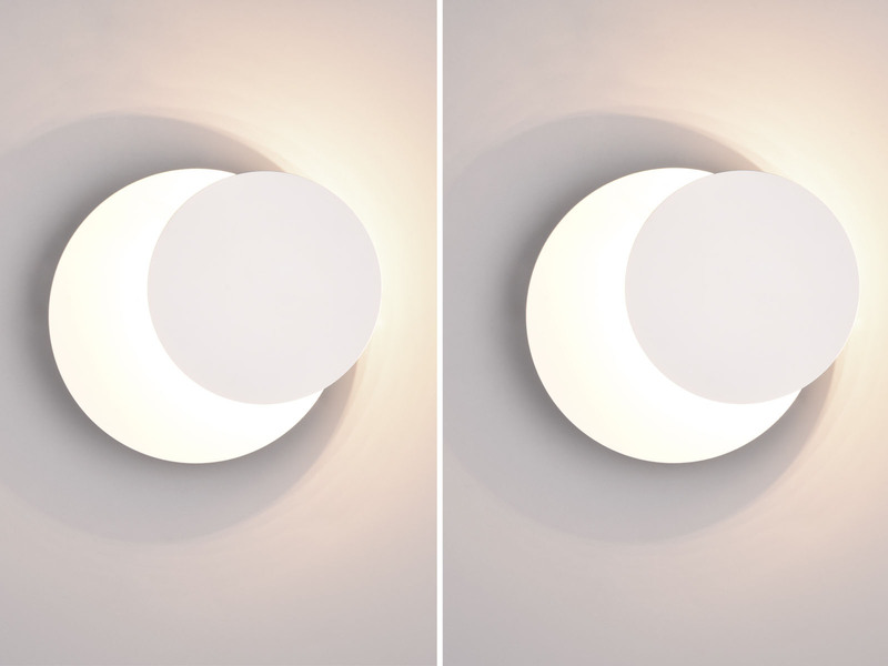 2er SET LED Wandlampen Weiß verstellbar für indirekte Beleuchtung, Ø 18cm