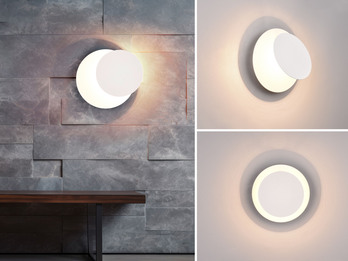 2er SET LED Wandlampen Weiß verstellbar für indirekte Beleuchtung, Ø 18cm