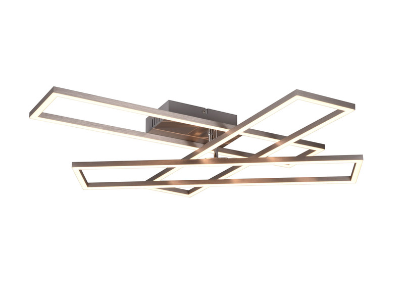 LED Deckenleuchte CORSO mit Fernbedienung & Tageslicht, Silber Breite: 66cm